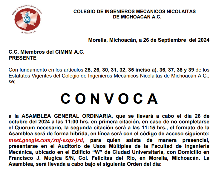 convocatoria